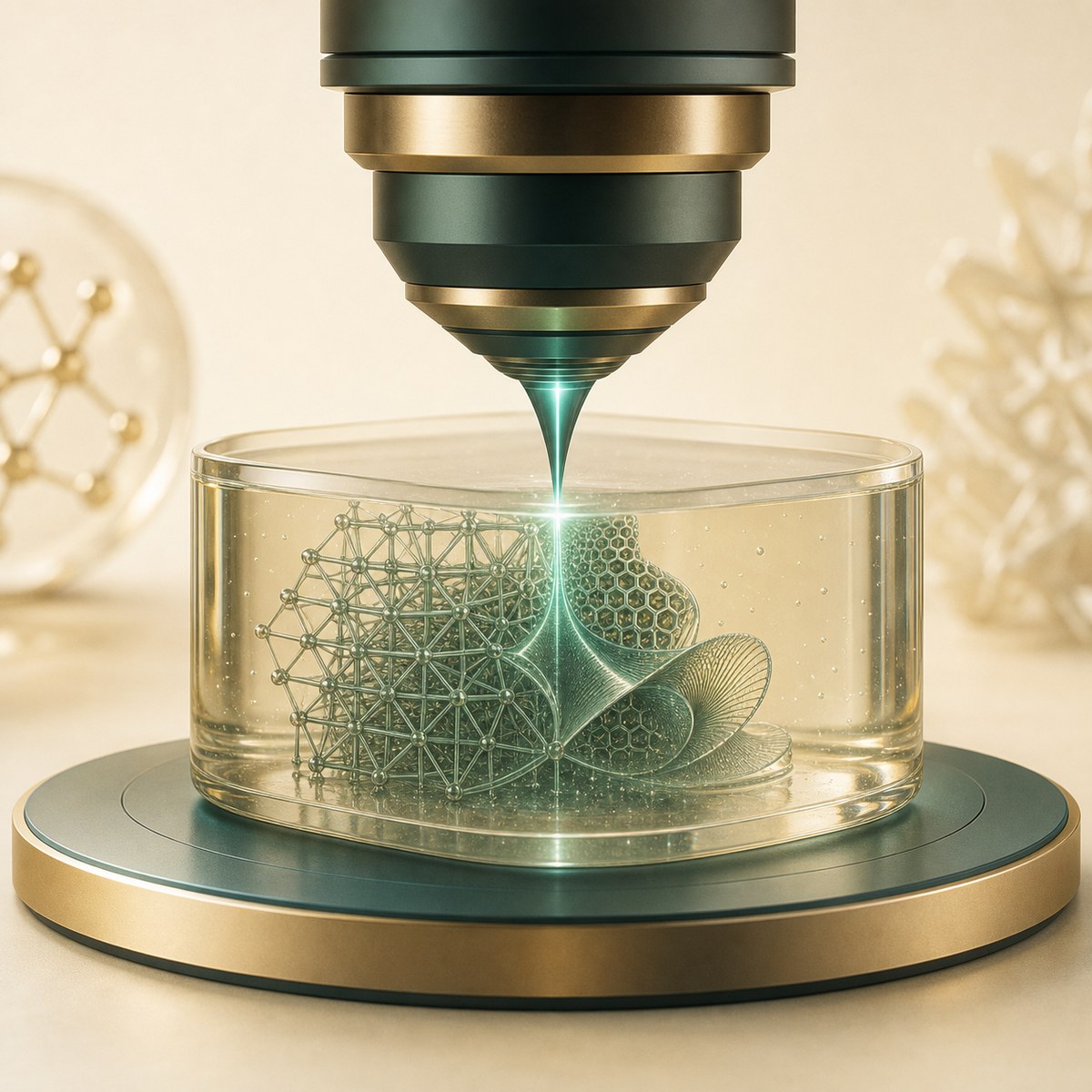 Original schematic of two-photon polymerization micro/nano printing in photosensitive resin